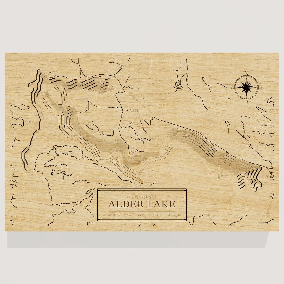 Alder Lake 3D wood map, front view