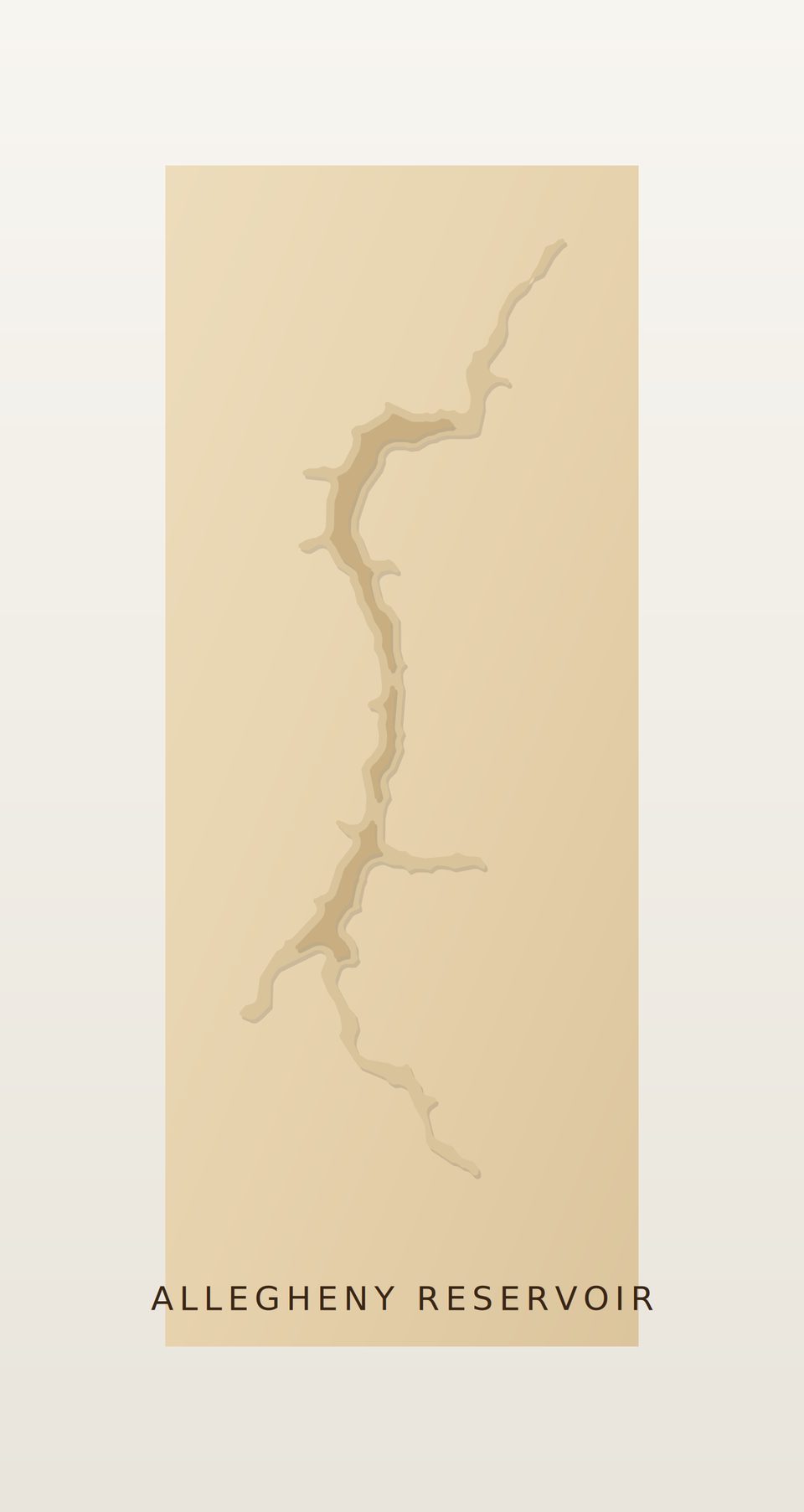 Allegheny Reservoir 3D wood map, preview view