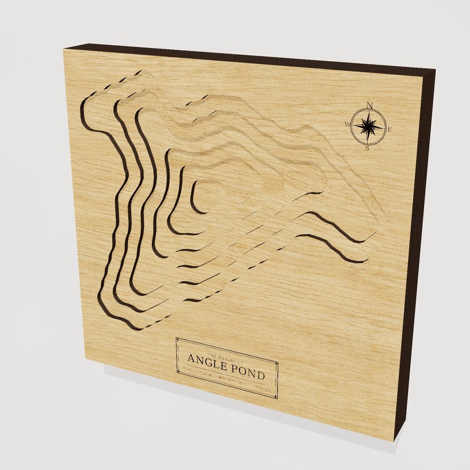 Angle Pond 3D wood map, hero view