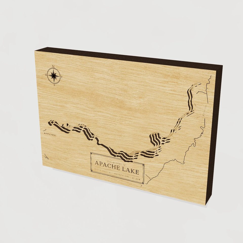 Apache Lake 3D wood map, hero view