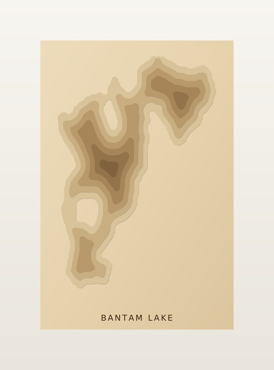 Bantam Lake 3D wood map, preview view