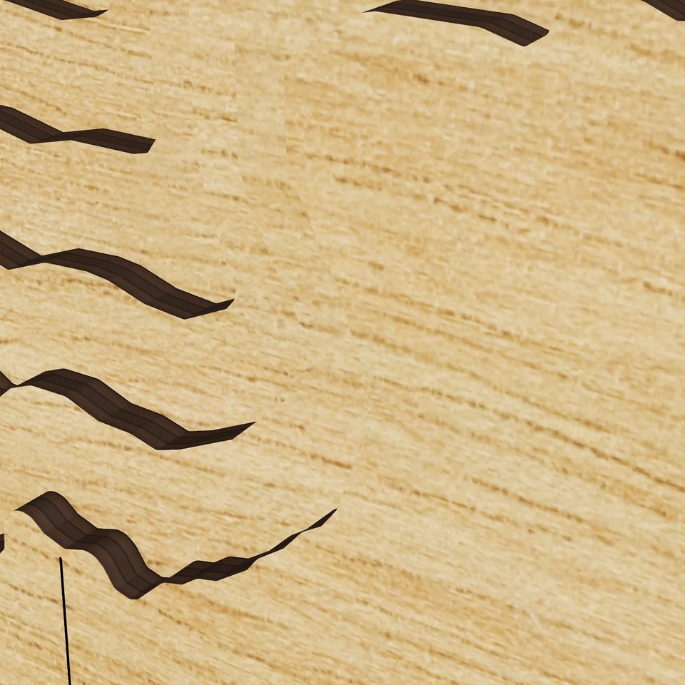 Barr Lake 3D wood map, detail view