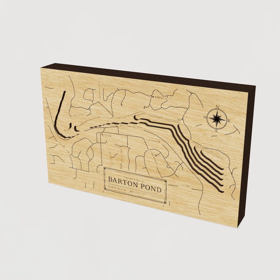 Barton Pond 3D wood map, hero view
