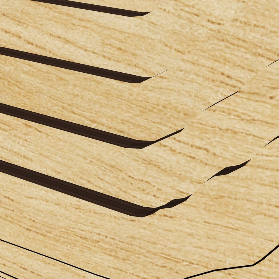 Baseline Lake 3D wood map, detail view
