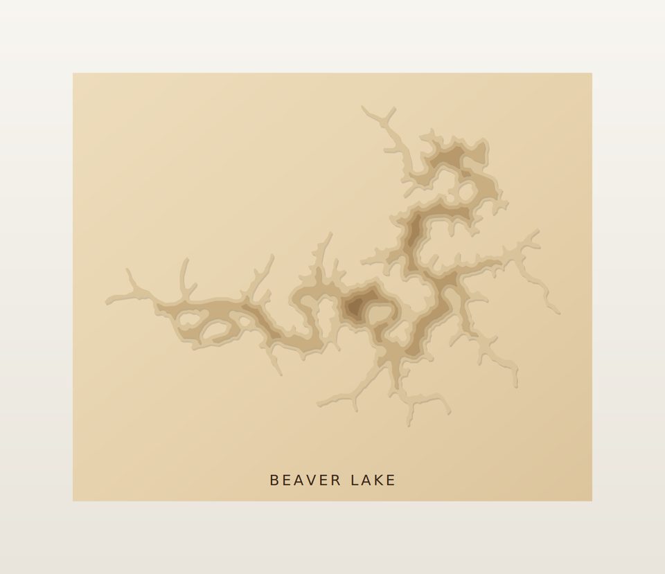 Beaver Lake 3D wood map, preview view