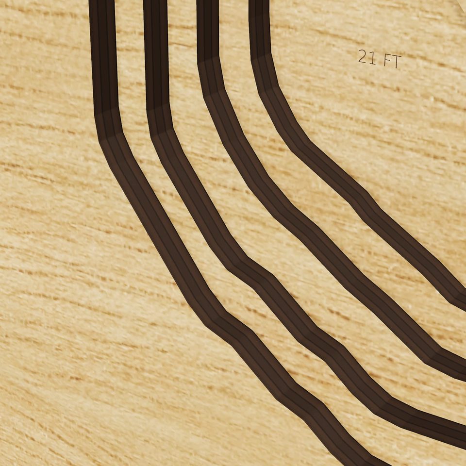 Bennett's Pond 3D wood map, detail view