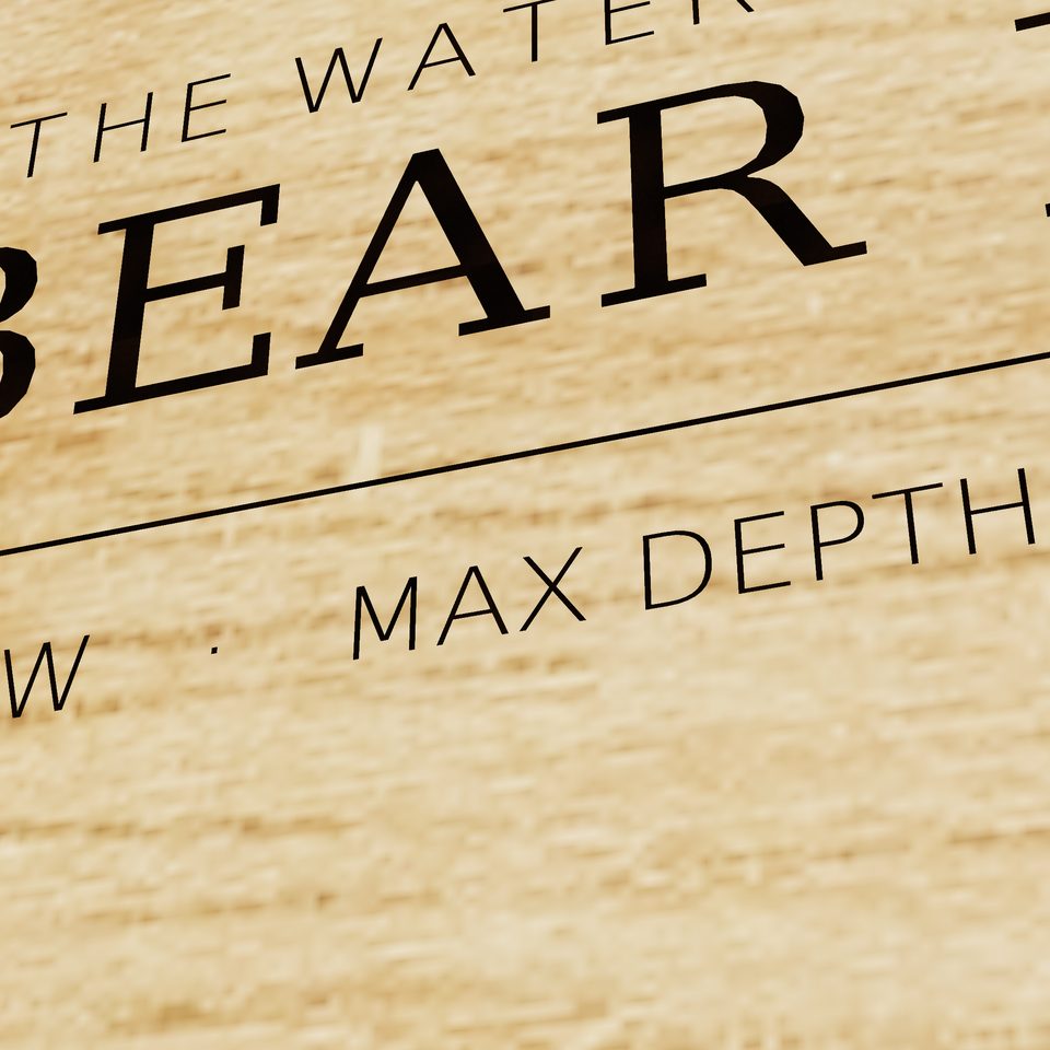 Big Bear Lake 3D wood map, title view