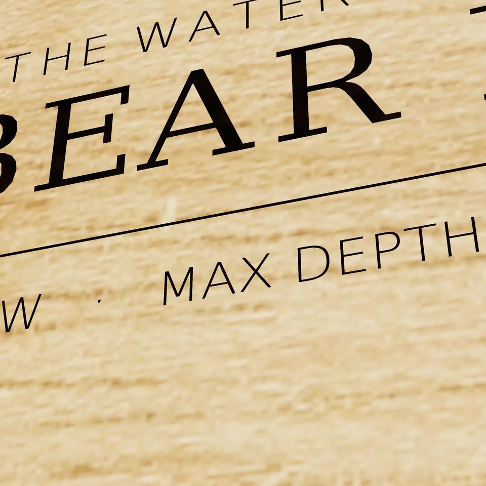 Big Bear Lake 3D wood map, title view