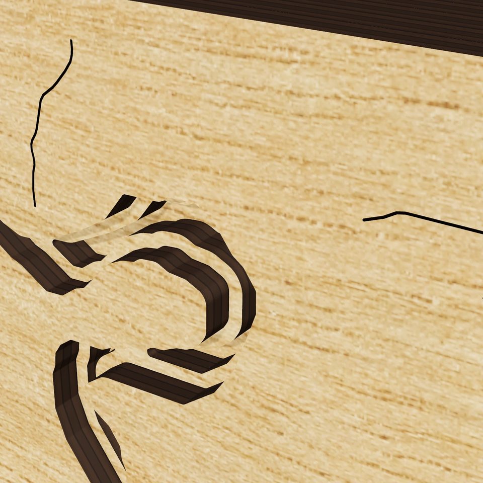 Black Canyon Reservoir 3D wood map, detail view
