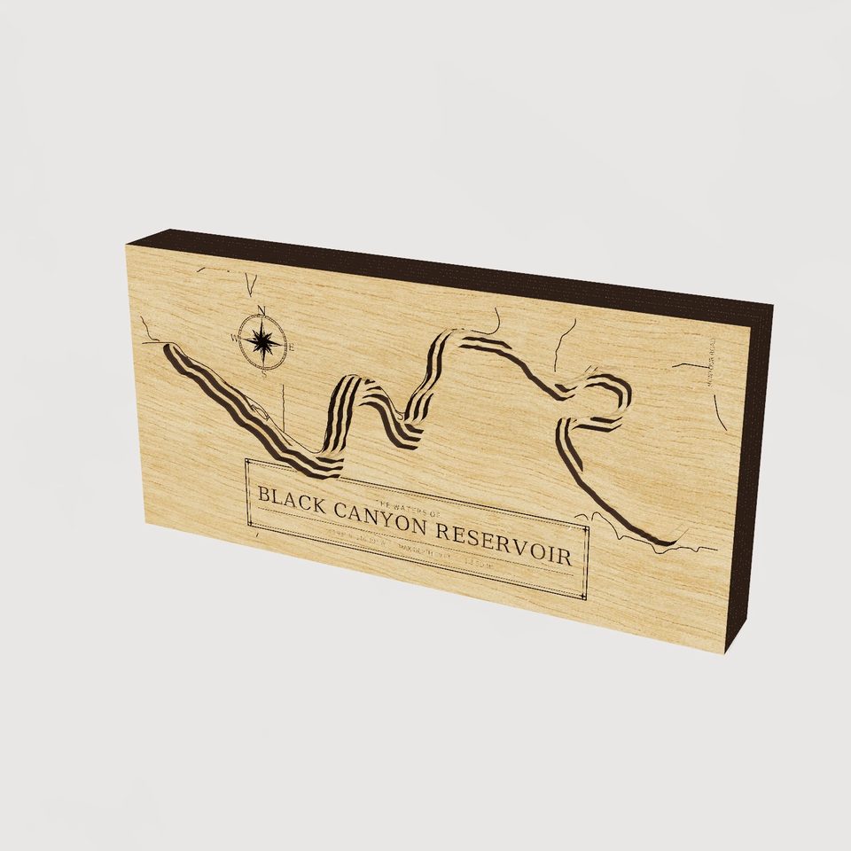 Black Canyon Reservoir 3D wood map, hero view