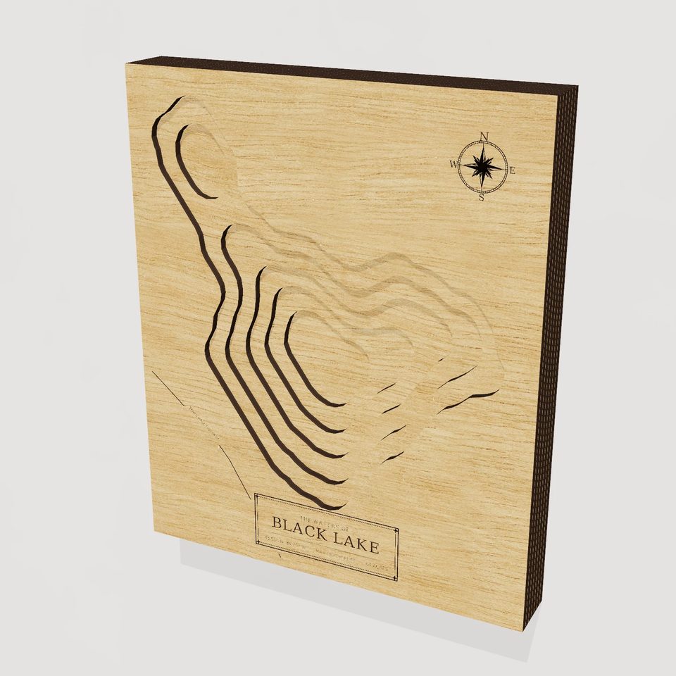 Black Lake 3D wood map, hero view