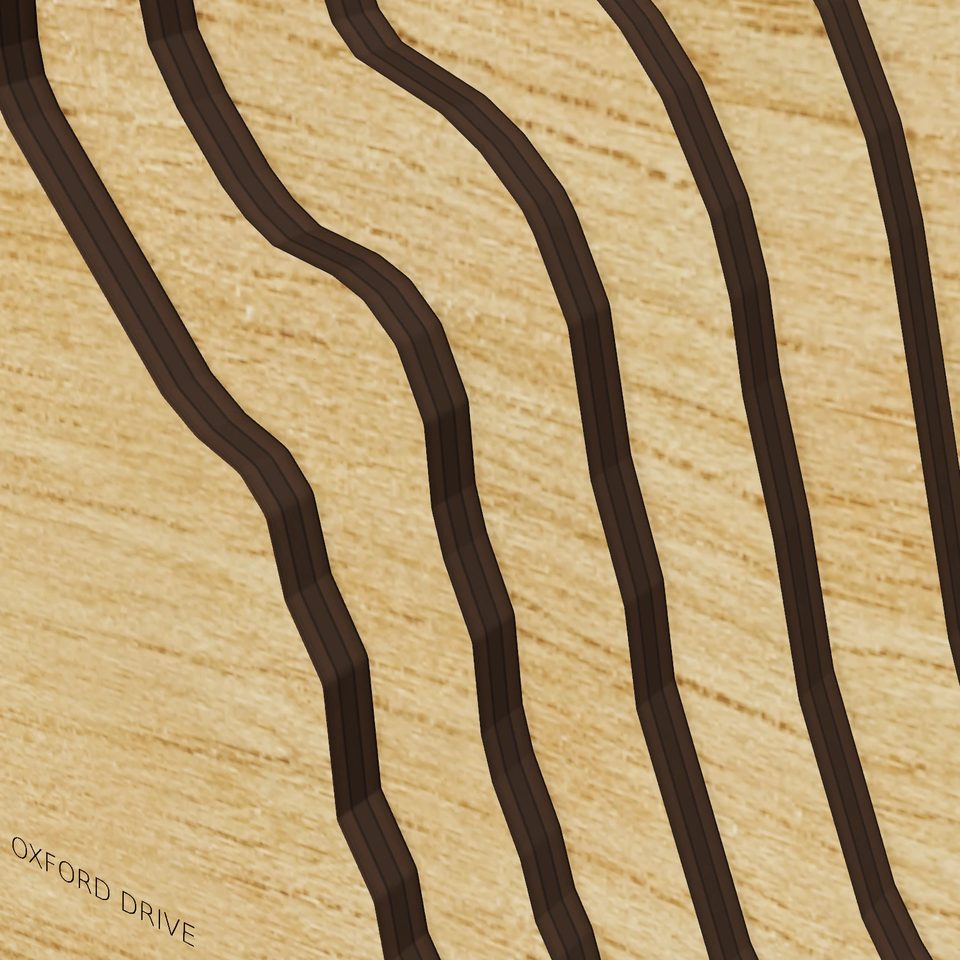 Black Lake 3D wood map, detail view