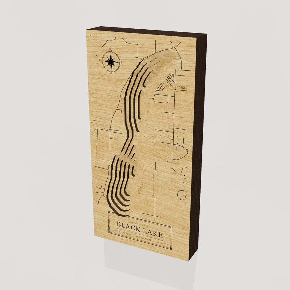 Black Lake 3D wood map, hero view