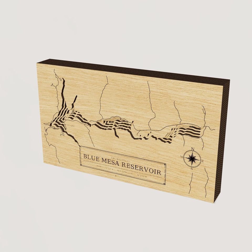 Blue Mesa Reservoir 3D wood map, hero view