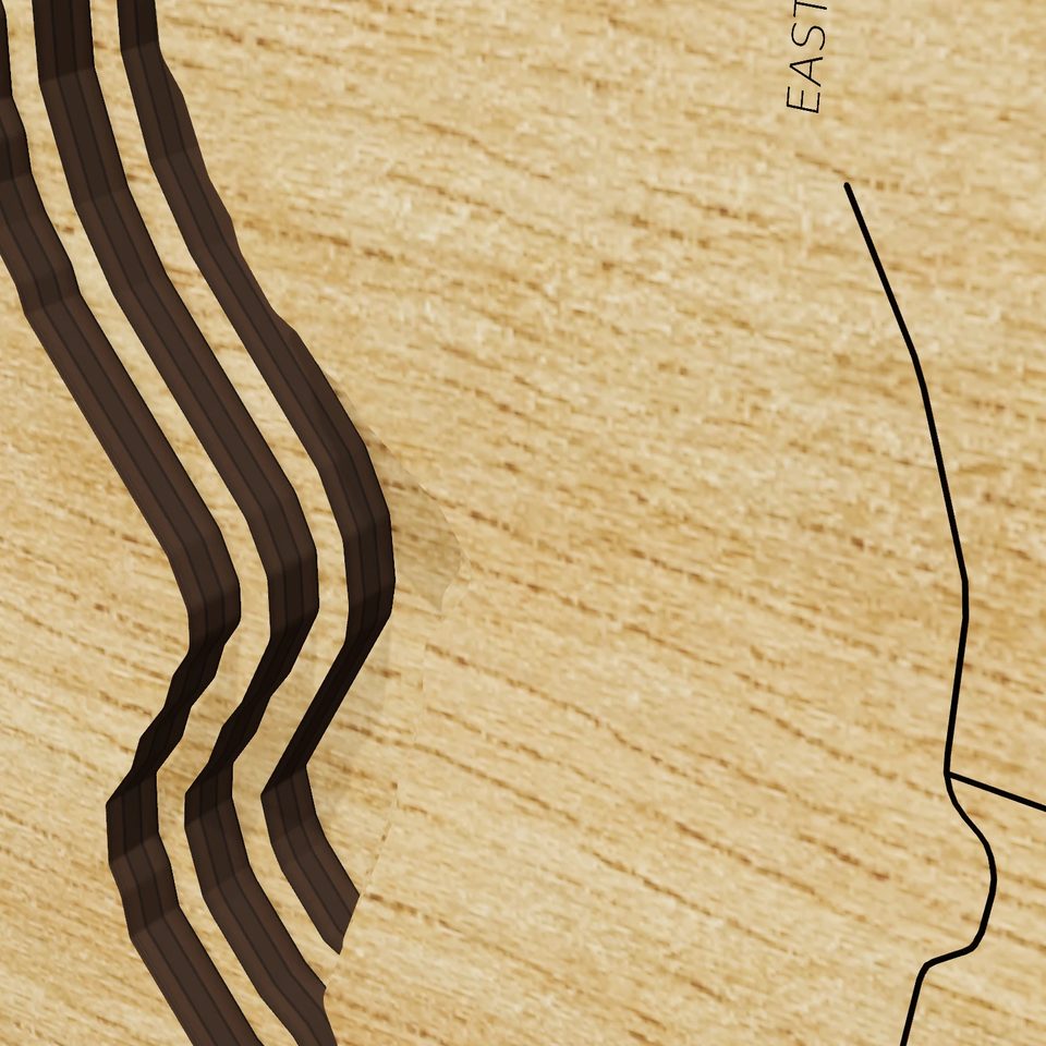 Blue Springs Lake 3D wood map, detail view