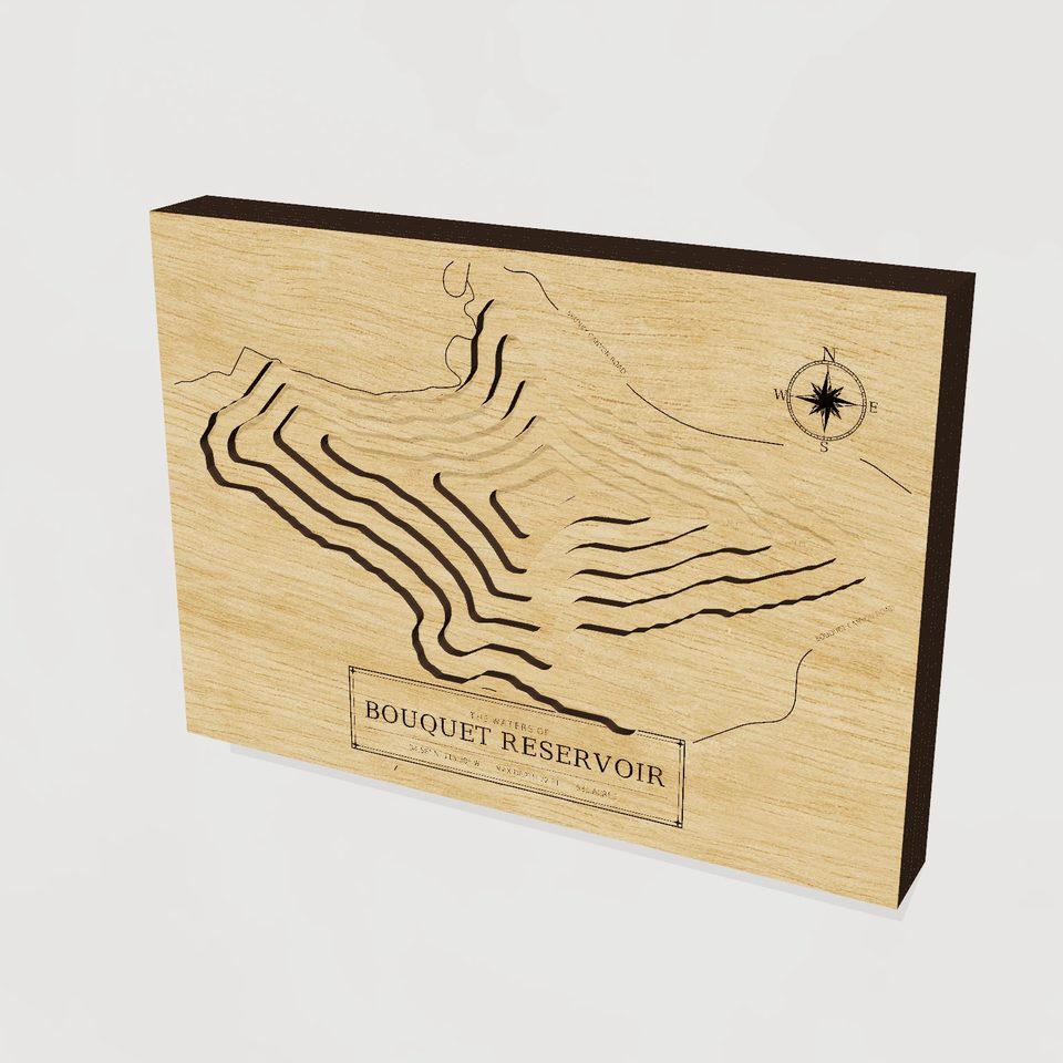 Bouquet Reservoir 3D wood map, hero view
