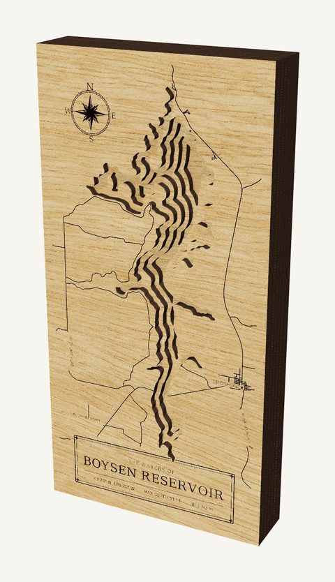 Boysen Reservoir wood map