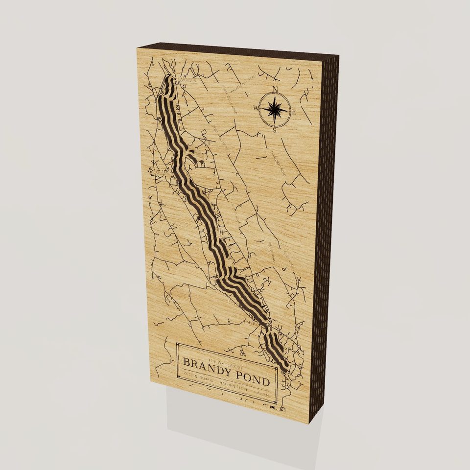Brandy Pond 3D wood map, hero view