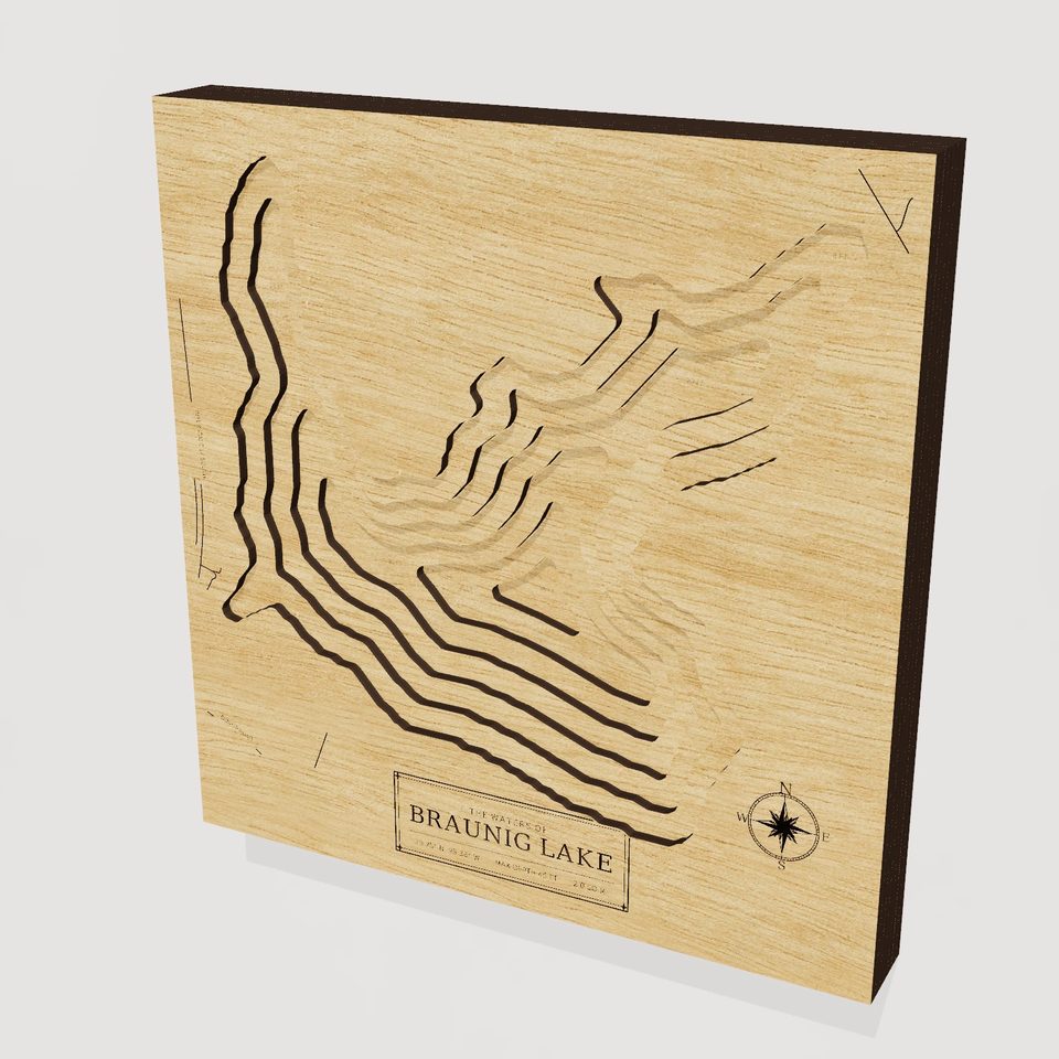 Braunig Lake 3D wood map, hero view