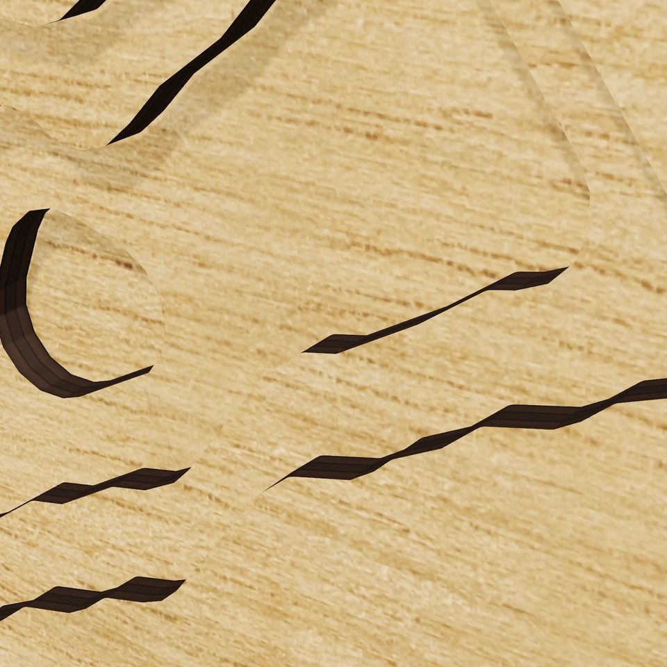 Breeds Pond 3D wood map, detail view