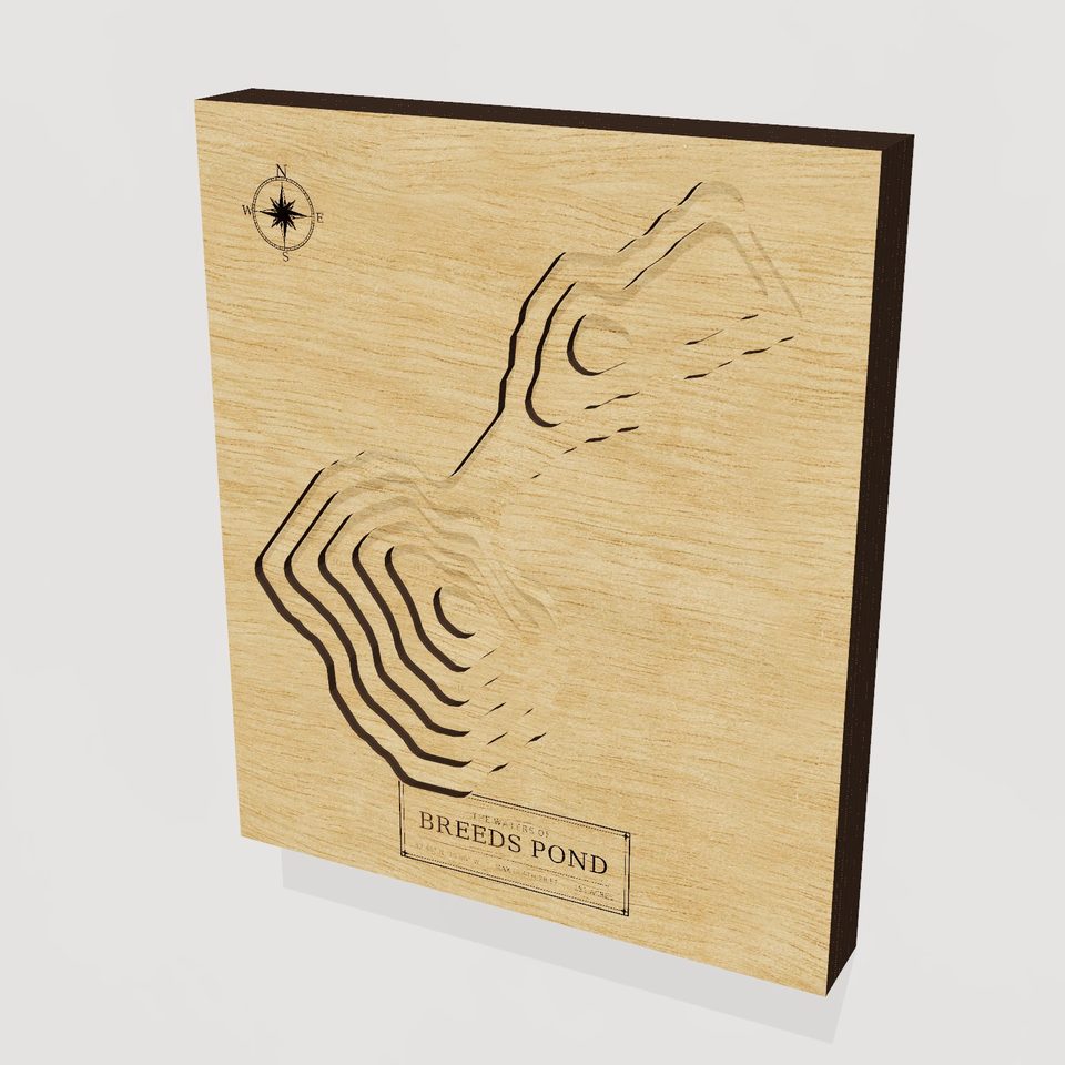 Breeds Pond 3D wood map, hero view