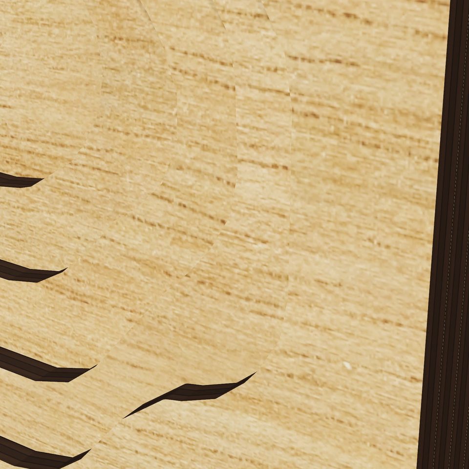 Broken Bow Lake 3D wood map, detail view