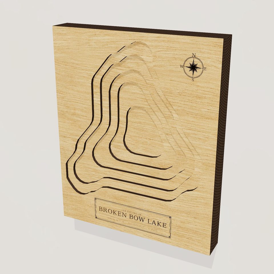 Broken Bow Lake 3D wood map, hero view