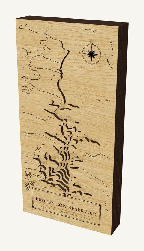 Broken Bow Reservoir wood map