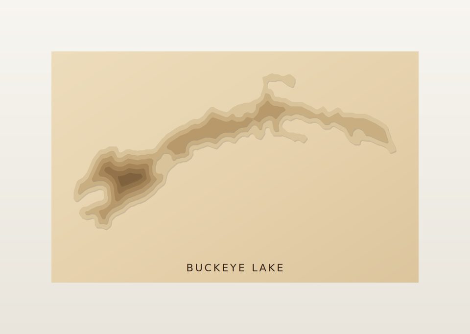 Buckeye Lake 3D wood map, preview view