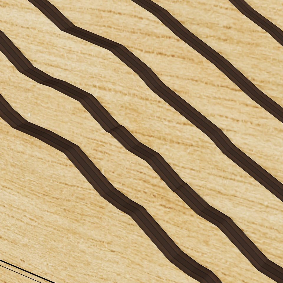Buckhorn Lake 3D wood map, detail view