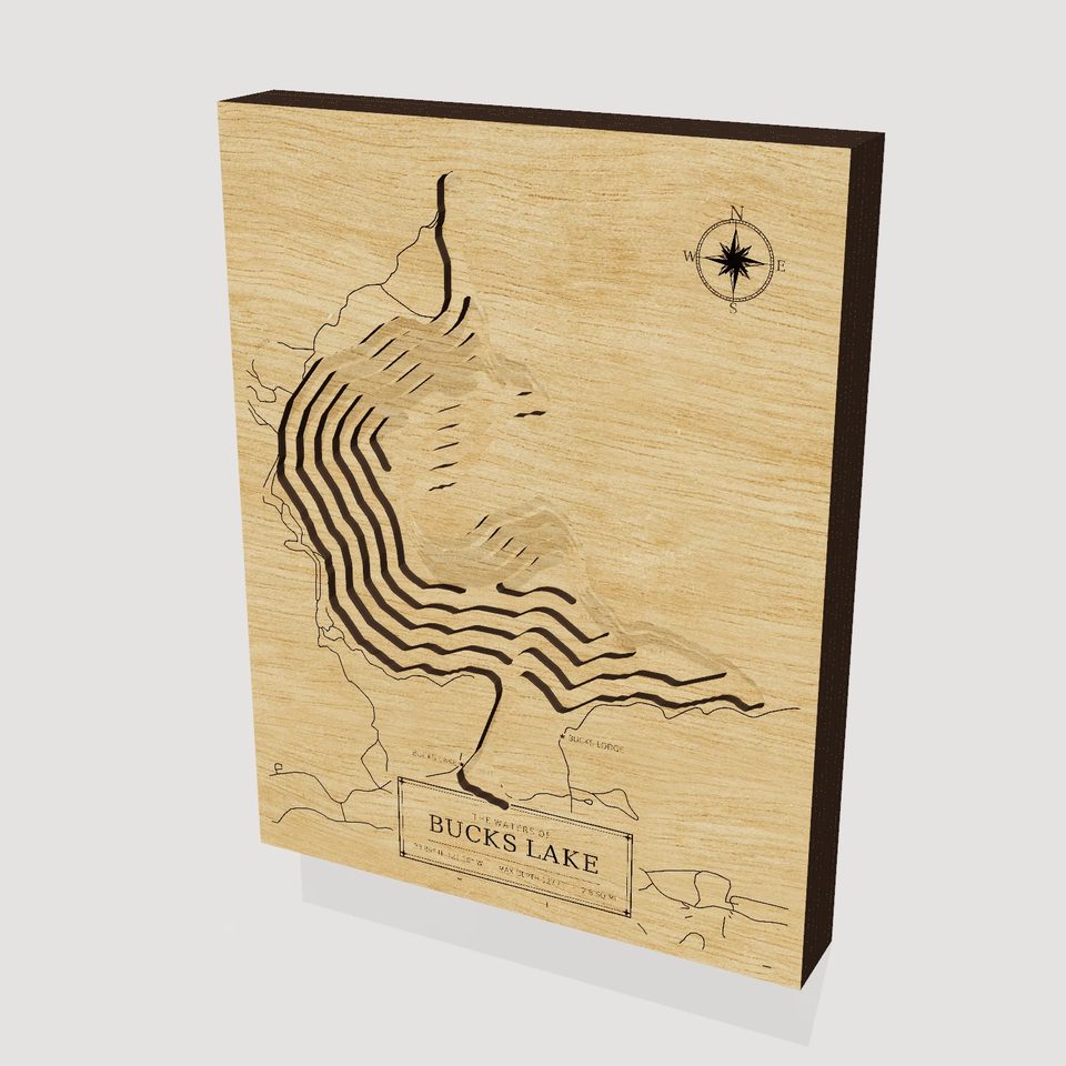 Bucks Lake 3D wood map, hero view