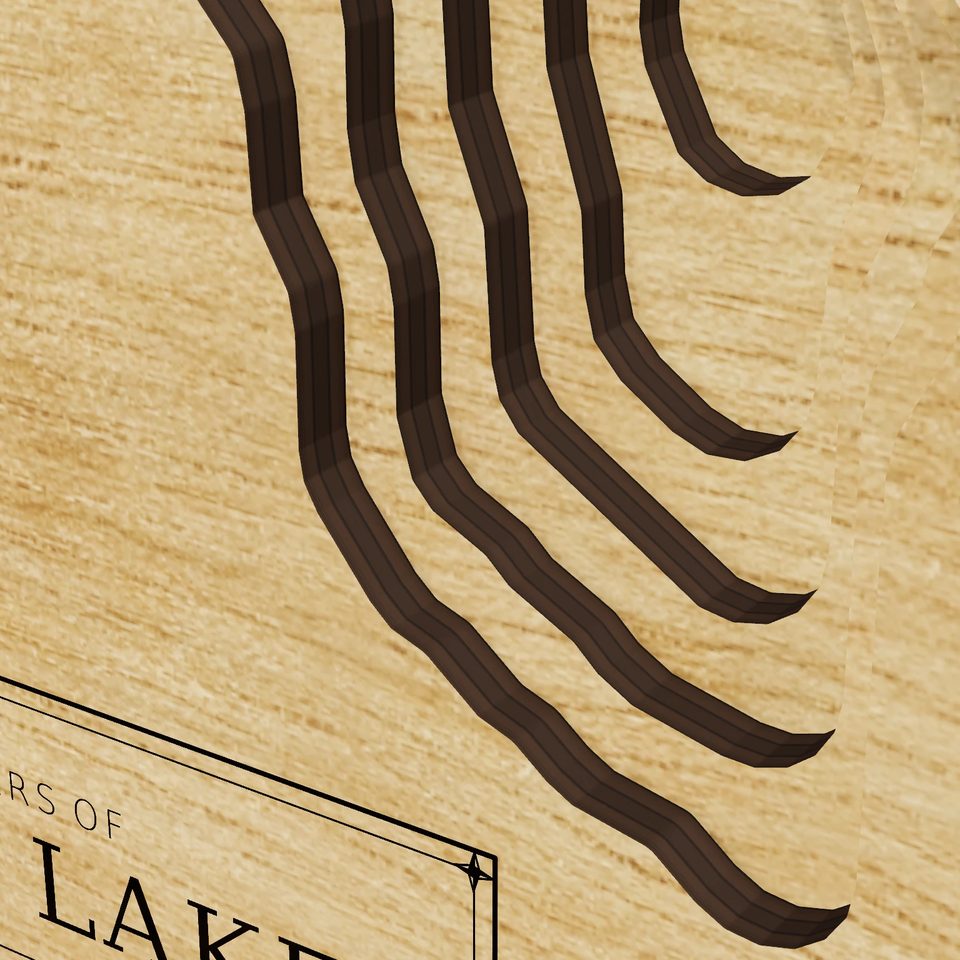 Burke Lake 3D wood map, detail view