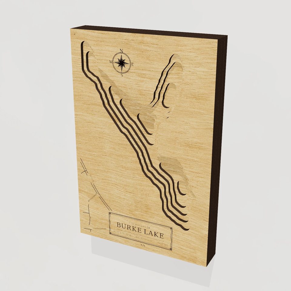 Burke Lake 3D wood map, hero view