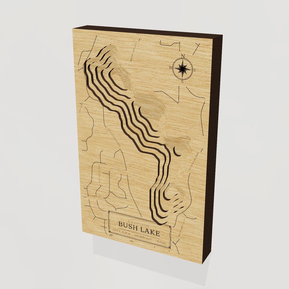 Bush Lake 3D wood map, hero view