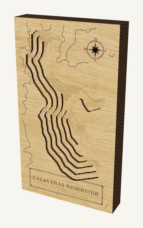 Calaveras Reservoir wood map