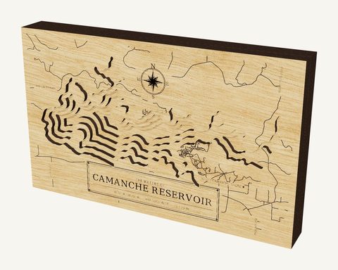 Camanche Reservoir wood map