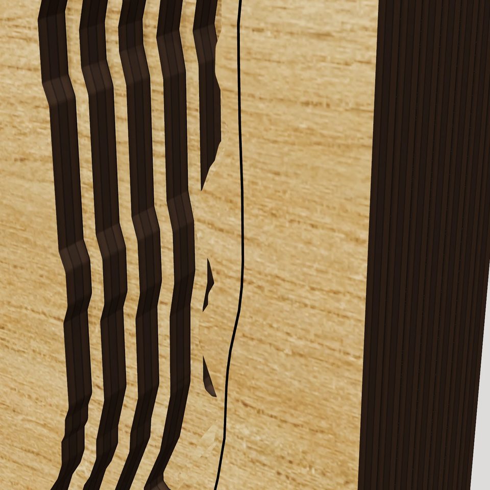 Canadice Lake 3D wood map, detail view