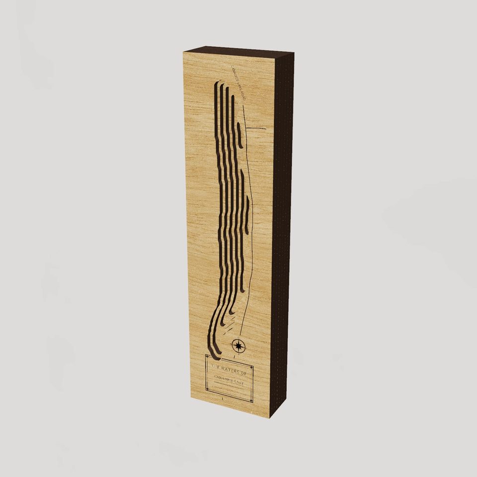 Canadice Lake 3D wood map, hero view