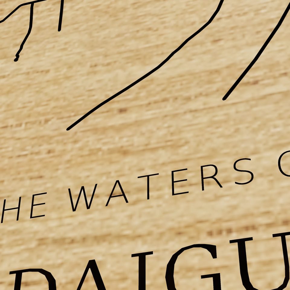 Canandaigua Lake 3D wood map, title view