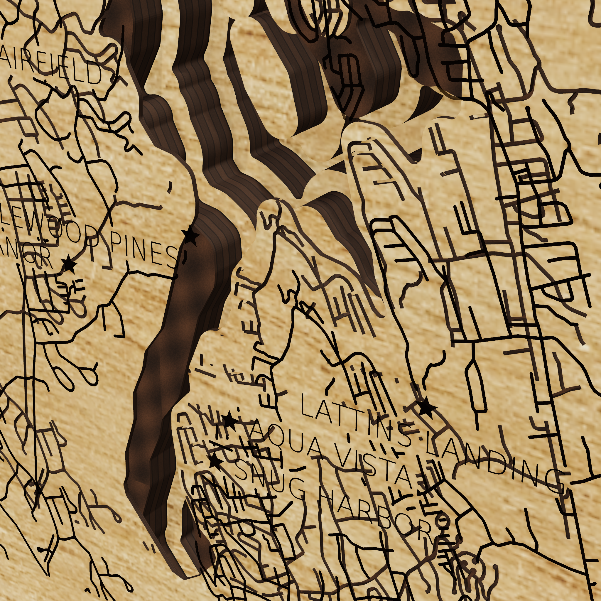 Candlewood Lake map, detail view