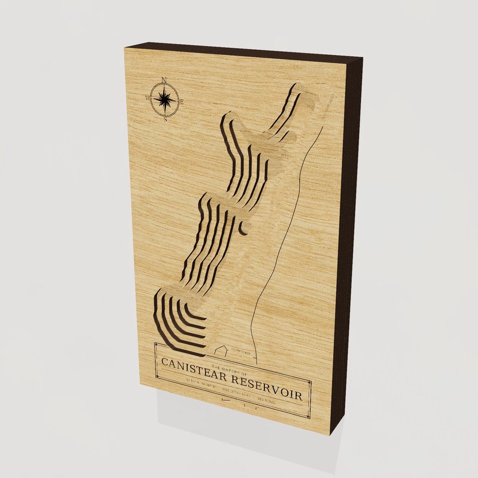 Canistear Reservoir 3D wood map, hero view