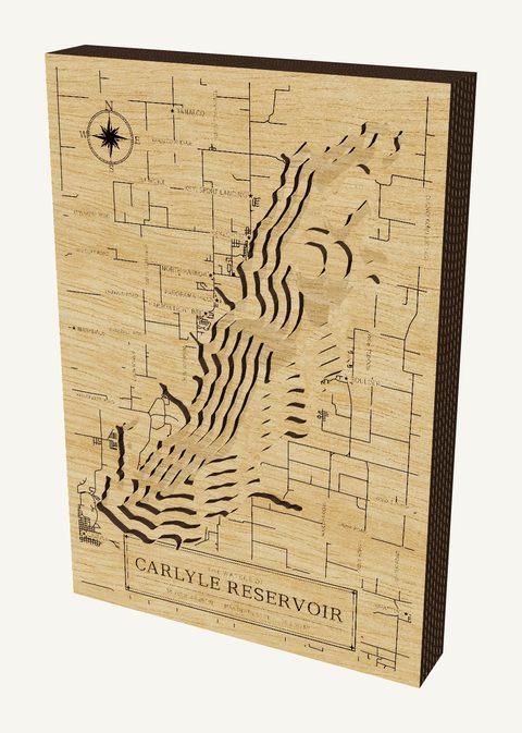 Carlyle Reservoir wood map