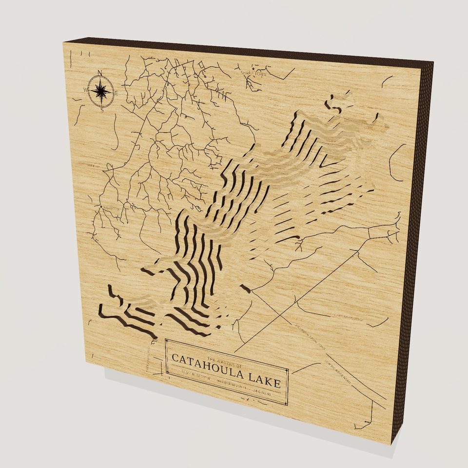 Catahoula Lake 3D wood map, hero view