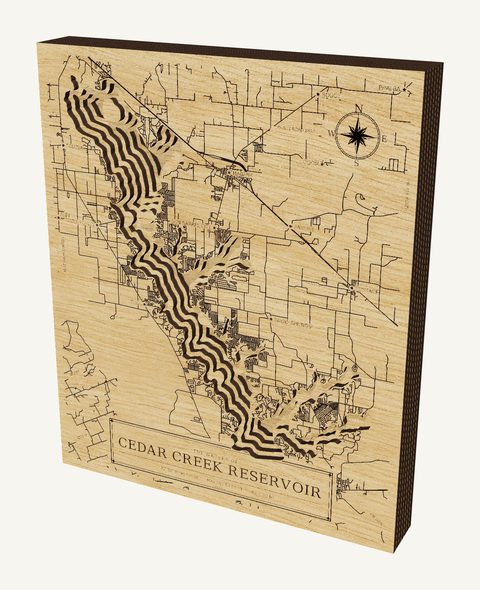 Cedar Creek Reservoir wood map