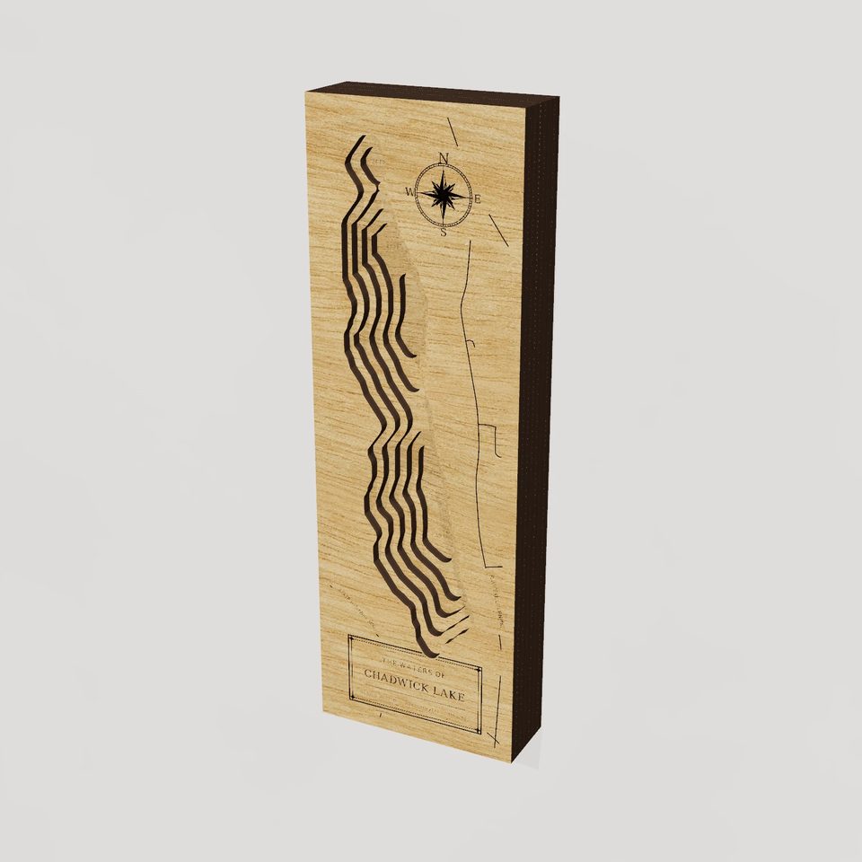 Chadwick Lake 3D wood map, hero view