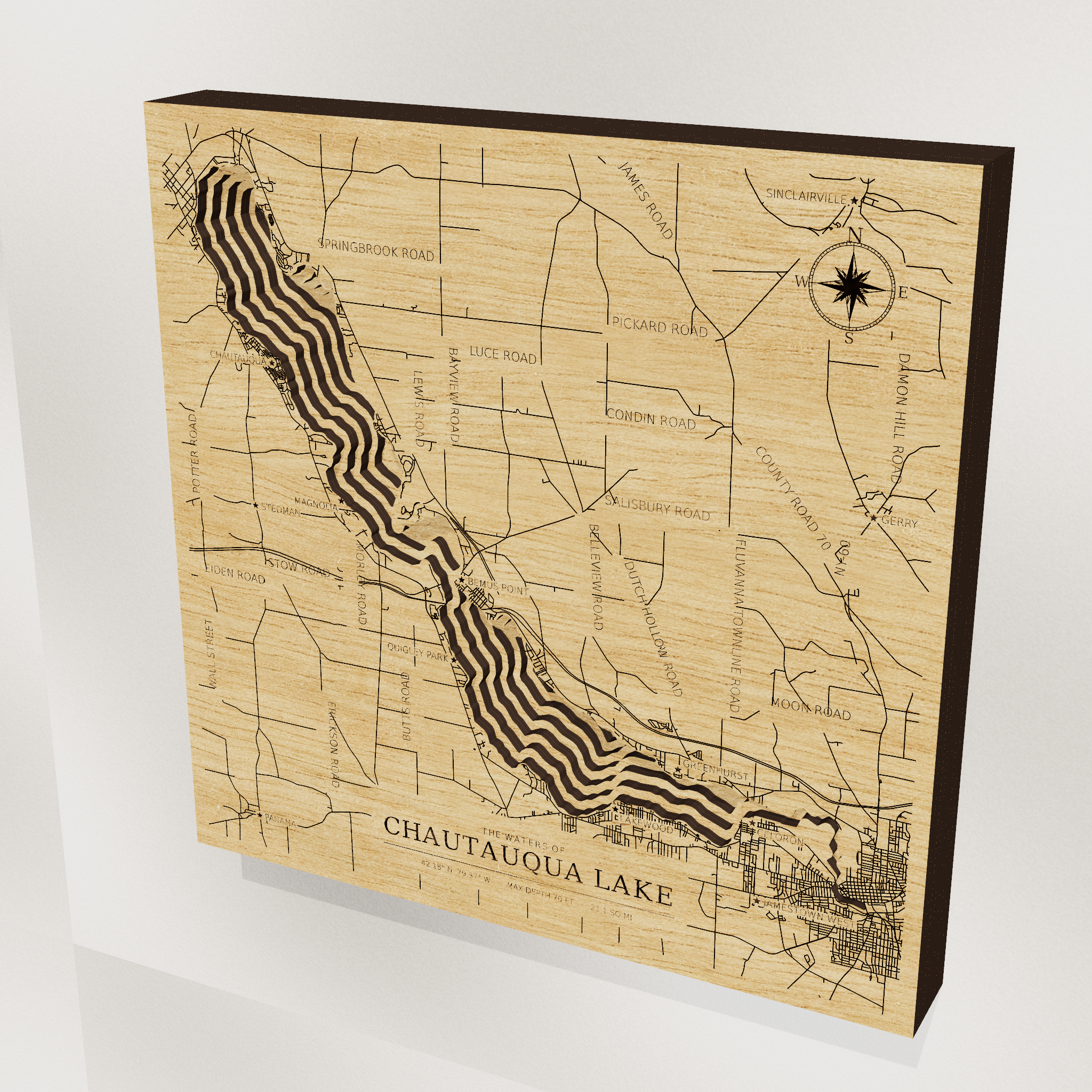 Chautauqua Lake wood map