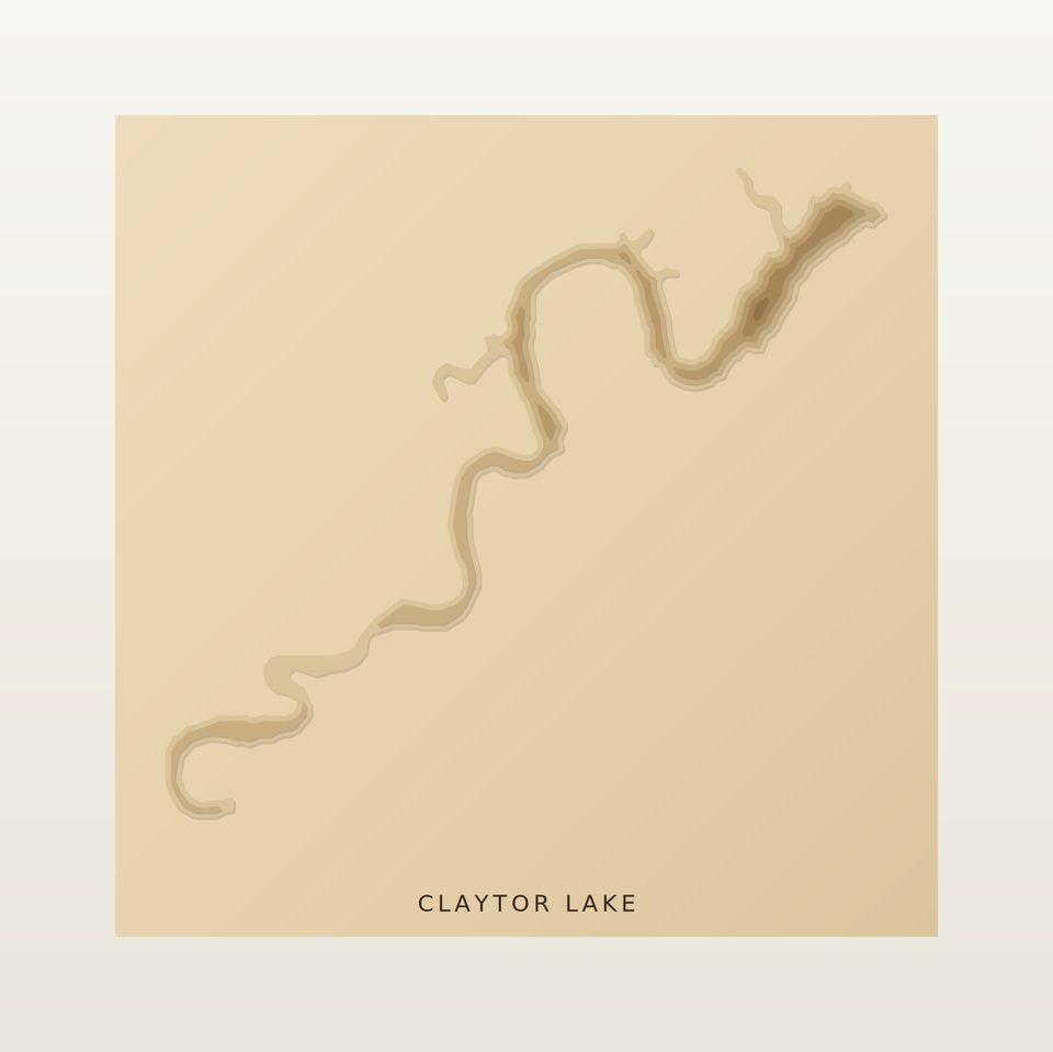 Claytor Lake 3D wood map, preview view