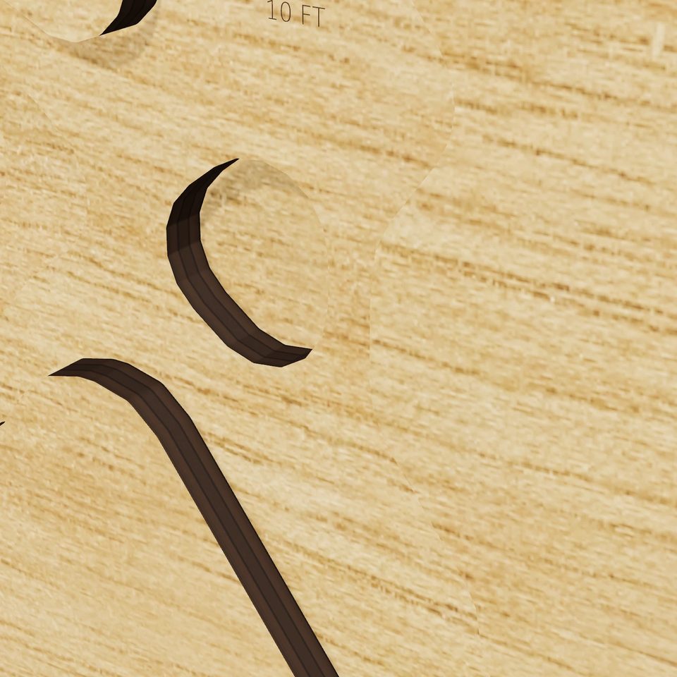 Cliff Pond 3D wood map, detail view
