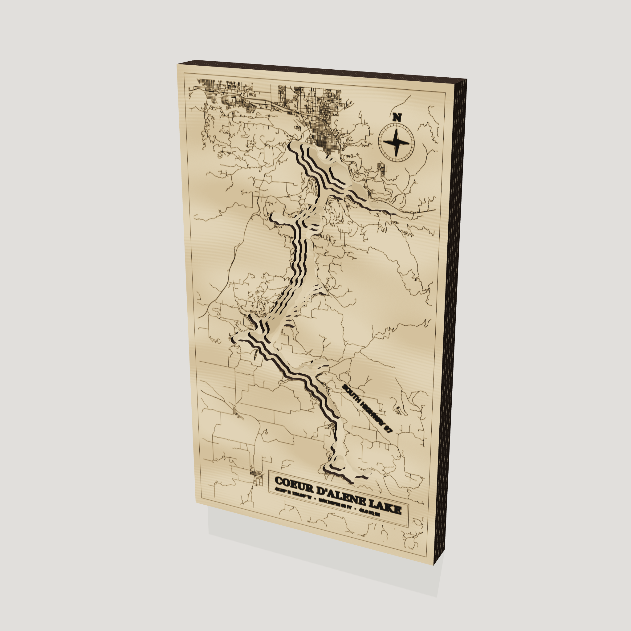 Coeur d'Alene Lake wood map