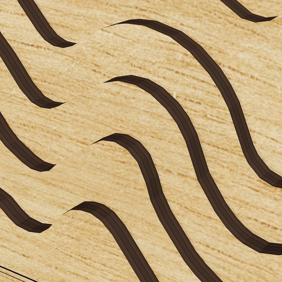 College Lake 3D wood map, detail view